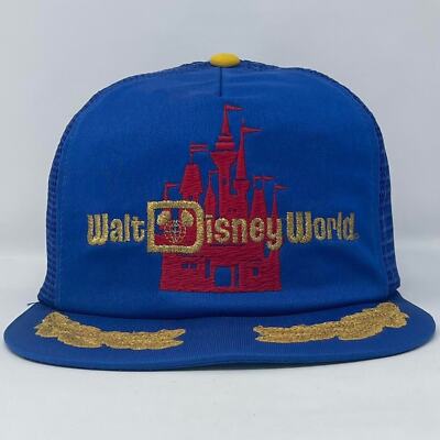True vintage walt disney world 80s 90s trucker hat snap back-image