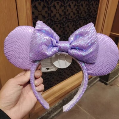 Disney Parks LAVENDER sequins Spring Minnie Mouse Ears Headband 2023 - NEW-image