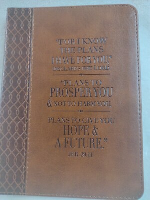 Christian Art Gifts Journal Hope & a Future Scripture Notebook Brown Leather-image