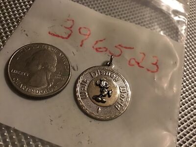 WALT DISNEY WORLD MICKEY MOUSE STERLING SILVER DISC CHARM-image