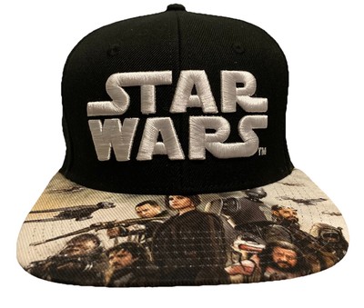 STAR WARS Black Embroidered Snap Back Baseball Cap Disney Resort Wool Blend-image