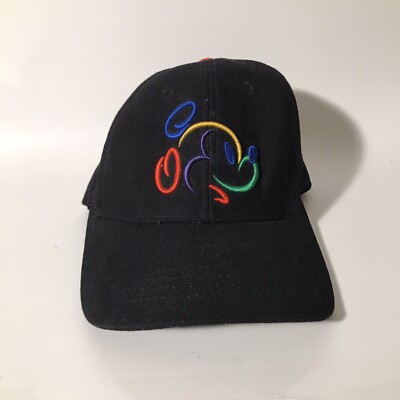 Vintage 1990s Walt Disney World Mickey Mouse Y2K Neon Embroidered Hat Cap-image