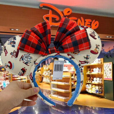 Disney-Parks Limited Christmas Mickey Minnie Mouse Ears Headband Lodge Snow-image