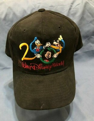Walt Disney World 2000 Hat - Black - Adjustable buckle strap - New Unused-image