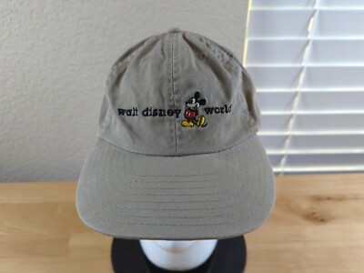 Walt Disney World Hat Embroidery Mickey Mouse Khaki Beige Dad Cap-image