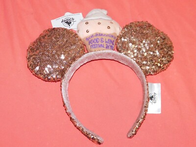Disney Parks Epcot Food & Wine Festival Cupcake Sequin Ears Headband NEW-image