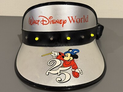Vintage Walt Disney World 25th Anniversary Light Up Visor Hat Goofy’s Co Works-image