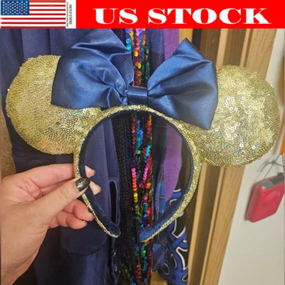Disney Gold Shimmer Blue WDW 50th EARidescent Minnie Mouse Ears Headband US-image