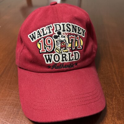 Walt Disney World 1971 Authentic Baseball Cap Hat Adult Adjustable Fit Red-image