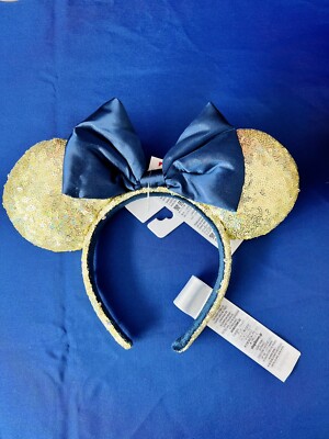 Disney Minnie Gold & Blue Ears Sequins Sparkle-image