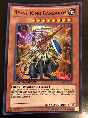 Beast King Barbaros CT08-EN005 YuGiOh SUPER RARE Limited Ed 2011 Collector NM x1-image