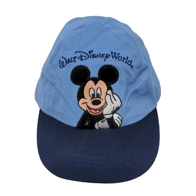 Walt Disney World Baby Boy's Hat Blue Stretchy Embroidered Mickey Mouse Logo-image