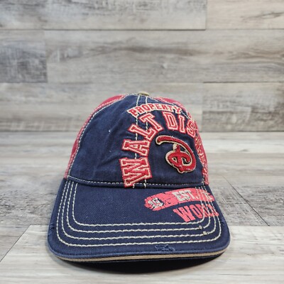 Walt Disney World Parks Hat Cap Adult Mens Distressed Strapback Embroidered Logo-image