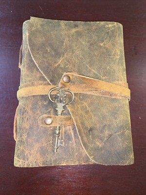 Nomads Crafts Co. Antique Leather Bound Writing Journal, 240 rustic pages unused-image