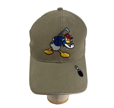Walt Disney World Golf Donald Duck Embroidered Tan Adjustable Hat NEW-image