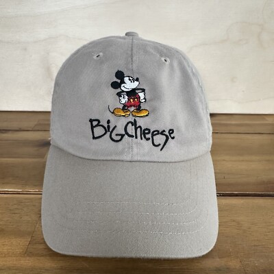 VINTAGE Walt Disney World Mickey Mouse Big Cheese Hat Cap 90s 100% Cotton Tan-image