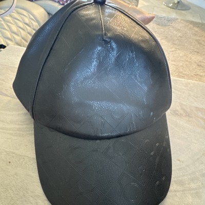 Walt Disney World 50th Anniversary Logo Black Baseball Cap Hat Faux Leather NWT!-image