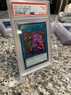 YuGiOh POT OF DESIRES #CT14-EN004 ULTRA RARE 🔥PSA  9NM🔥 LIMITED EDITION-2017-image