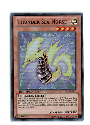 THUNDER SEA HORSE CT10-EN016 LIMITED EDITION SUPER RARE YUGIOH TCG LP-image