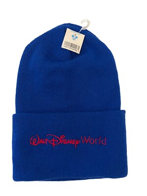 Disney Store Walt Disney World Embroidered Blue Knit Adult Beanie Hat-image