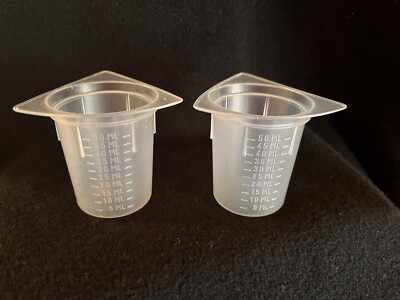 2 plastic 50ml beakers For Science Measuring-image