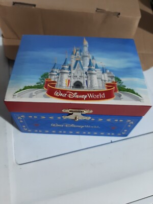 VTG 1951 Walt Disney World Tinkerbelle Castle Music Trinket Jewelry Box ~ WORKS!-image