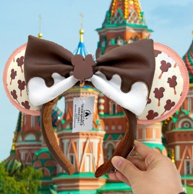Shanghai Disney Resort Loungefly Mickey Chocolate Bar Minnie Ears Headband-image