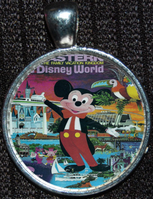 Tiki Mickey Mouse Disneyland Walt Disney World Silver Pendant Necklace Jewelry-image