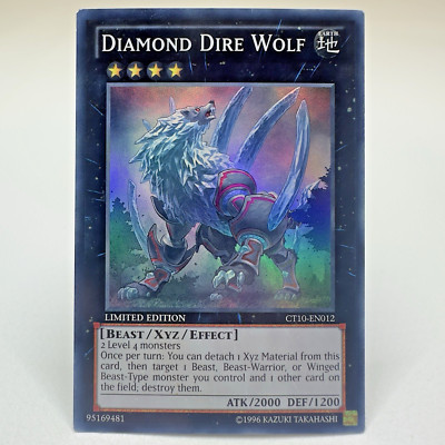 Yugioh Diamond Dire Wolf CT10-EN012 Limited Edition Super Rare Holo - LP-image
