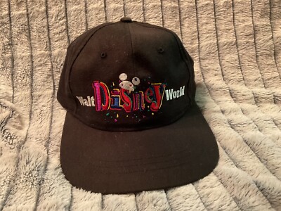 Vintage Walt Disney World Baseball Hat Embroidered Black Adult SnapBack-image