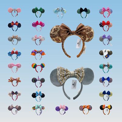 30 Styles Mickey Bow Minnie Mouse Ears Disney-Parks Bow Purple Belle Headband-image