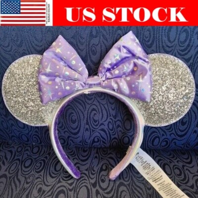 Disney Parks Minnie Mickey Ear Headband - Magic Kingdom Tomorrowland Purple US-image