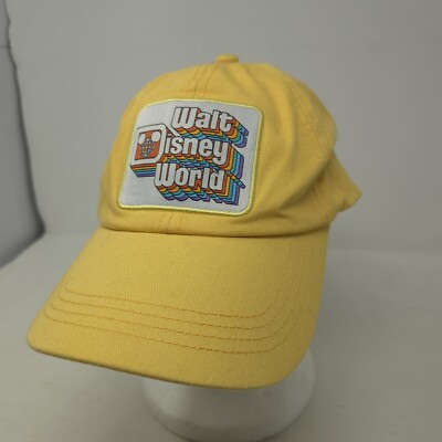 Disney Parks Walt Disney World Retro Yellow Adjustable Cap Hat Size Adult-image