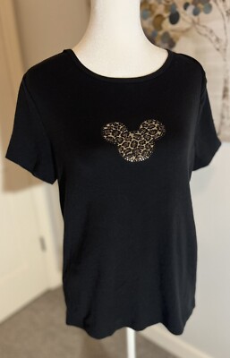 Vintage Walt Disney World Animal Kingdom Black Mickey Mouse Women’s Shirt Large-image