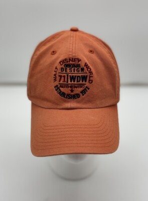 WDW Walt Disney World Orange Strap Back Baseball Cap Hat ‘71 Original Design-image