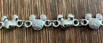 Walt Disney World Mickey Mouse Head STERLING SILVER Bracelet-image