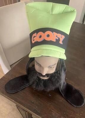 Disney Parks Tall Green Goofy Hat Fuzzy Floppy Ears Adult Walt Disney Unisex-image