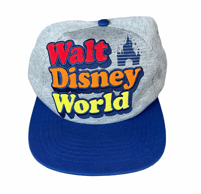 Walt Disney World Retro 1971 Grey Gray Flat Bill Hat Baseball Snapback Cap-image