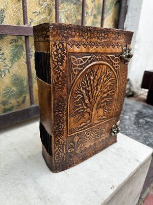 600 Pages Large Thick Notebook Travel Sketchbook Tree of life Leather Journal-image