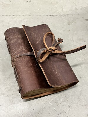 Journal Notebook Handmade Diary Writing Bound Book Sketchbook Vintage Cowhide-image