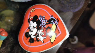 Vintage WDW Disney Keepsake Heart Mickey Mouse Minnie Mouse Musical Trinket Box-image