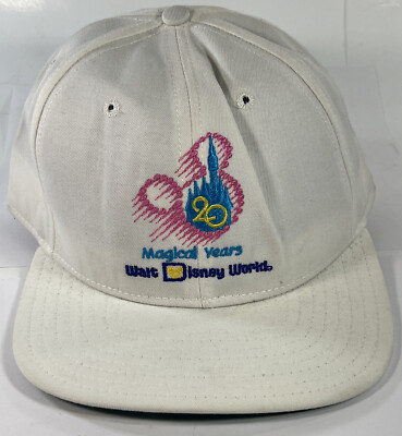 Vintage Walt Disney World Hat Cap 20th Anniversary White New Era Made in the USA-image