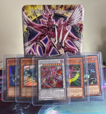 Yugioh! Majestic Red Dragon - 2010 Collectible Tin with ALL Promo Cards - NM-image