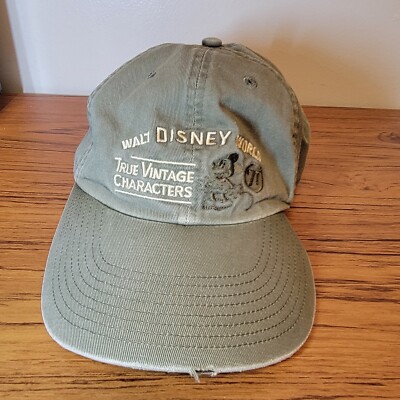 Walt Disney World True Vintage Characters Mickey Mouse Hat Ball Cap Green-image