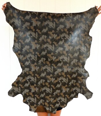 CAMO Full Grain Leather Hide for  Clothing Purses Crafts Wallets Journal Covers-image