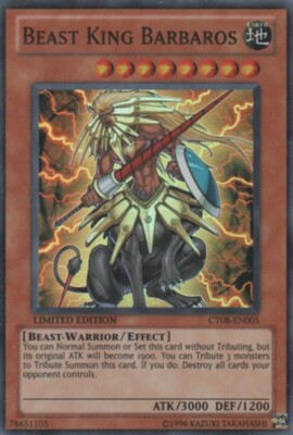 3 x Beast King Barbaros - CT08-EN005 - Super Rare - Limited Edition Near Mint, E-image