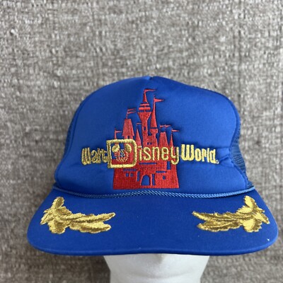 Vintage Disney World Snap Back Hat White Mesh Walt Disney Trucker 80s Cap-image