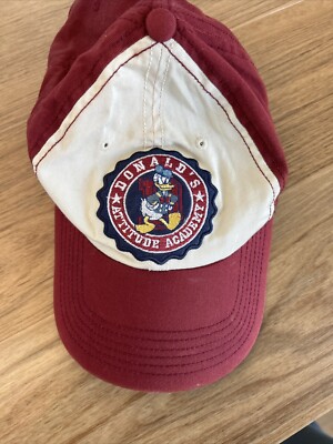 Vintage Walt Disney World Donald's Attitude Academy Adjustabl Strap Back Hat Cap-image