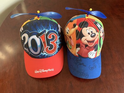 Walt Disney World Parks MICKEY Donald  Hat Cap - Kids Helicopter Set Lot 2013-image