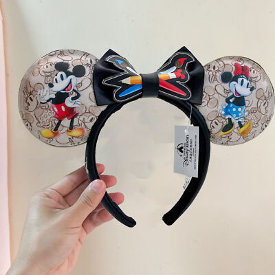 Loungefly Disney Parks 100th Anniversary Mickey Minnie Ears Sketchbook Headband-image
